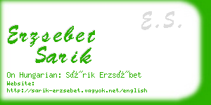 erzsebet sarik business card